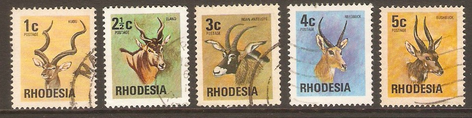 Rhodesia 1974 Antelopes Set. SG489-SG493.